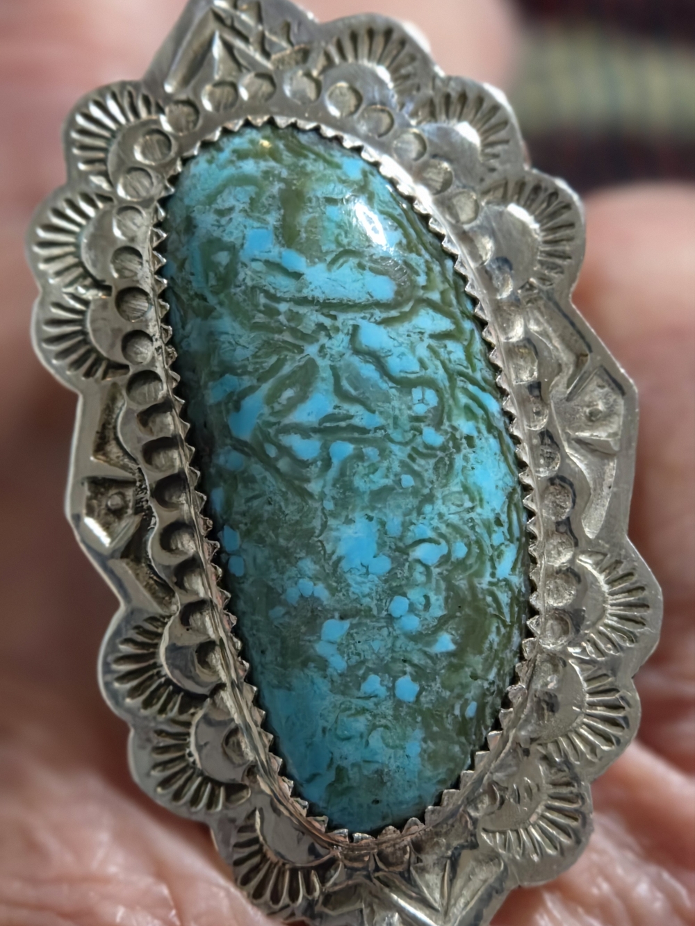 Sterling Silver Jacob Troncosa Turquoise Statement Ring